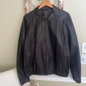 Vintage Salvador Ferragamo Men’s Leather Bomber Jacket